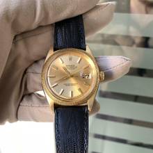 Thumbnail von Rolex Datejust 36 1607 champagne dial bark finish bezel gold 18KT 1964 Full Set