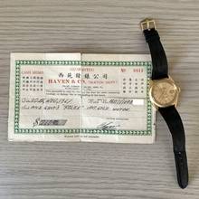 Thumbnail von Rolex Datejust 36 1607 champagne dial bark finish bezel gold 18KT 1964 Full Set