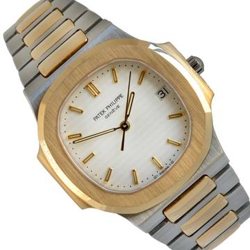  Patek Philippe Nautilus 3900 steel/gold white dial Quartz Full Set TOP Condition 