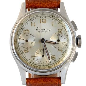  Breitling Premier 787 chronograph caliber venus 178 steel 1940 
