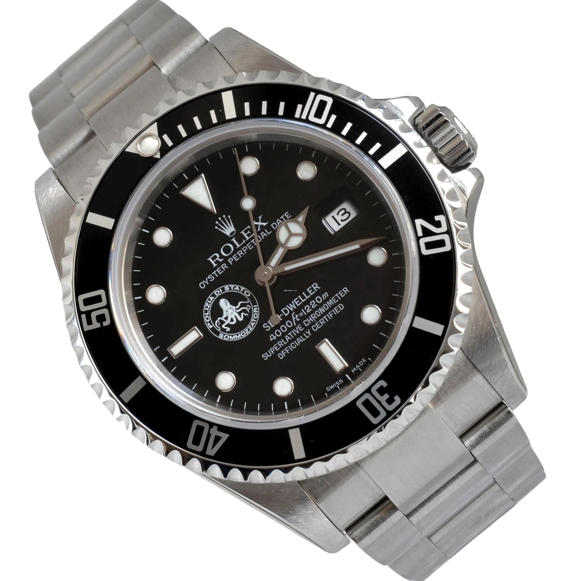 Rolex Sea-Dweller 4000 16600 Date “Polipetto” Italian Police assigned Full Set NOS