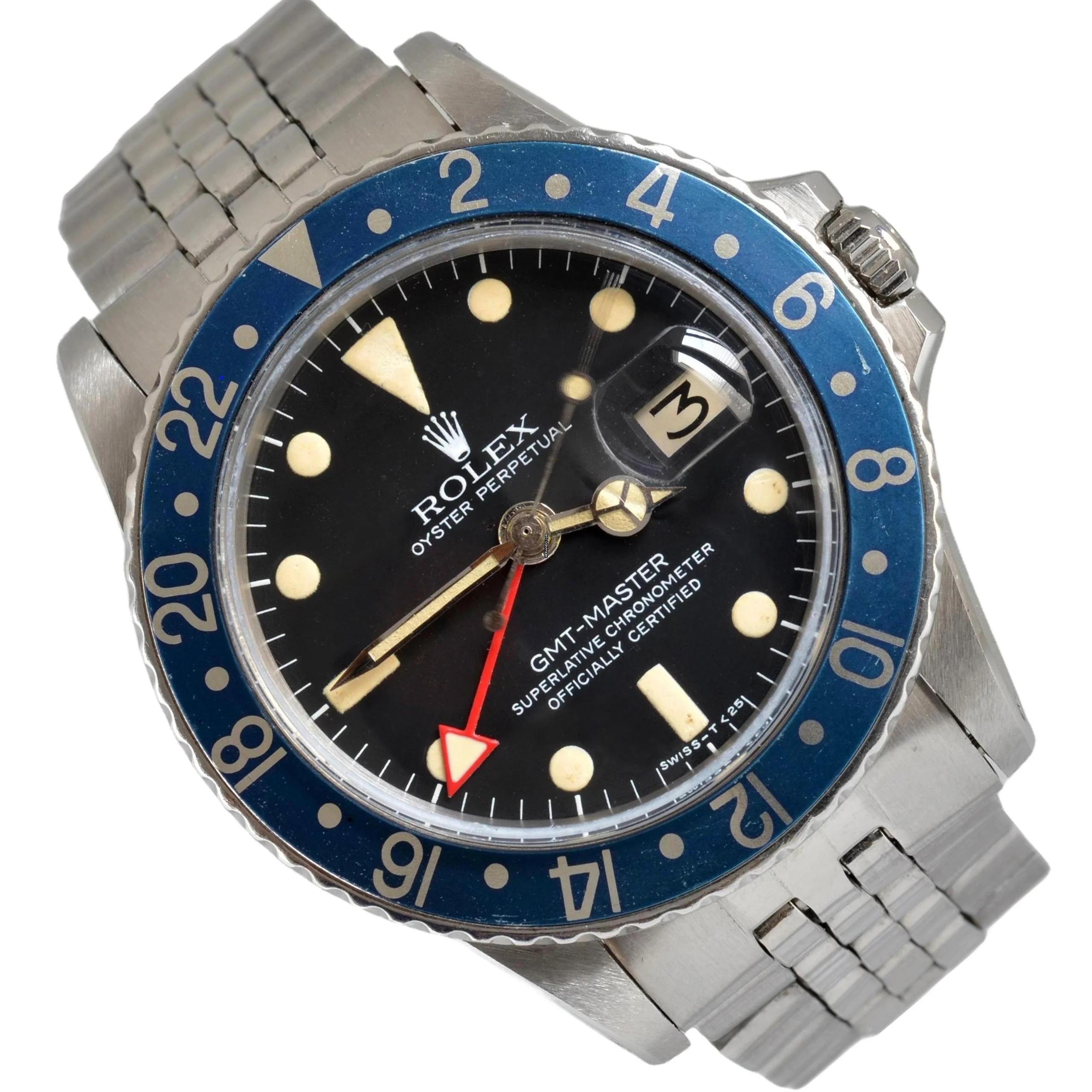 Rolex GMT-Master 1675 military UAE with blueberry colour bezel 1972's