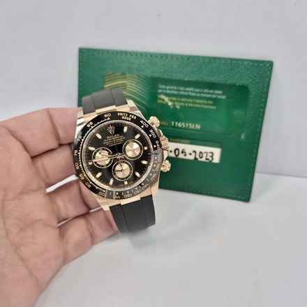  Rolex Daytona Ouro Rosé Oysterflex Black Dial 40mm Automático Completo 