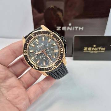  Zenith El Primero Stratos Flyback Edição de 50 Peças Ouro Rosé 45mm Completo 