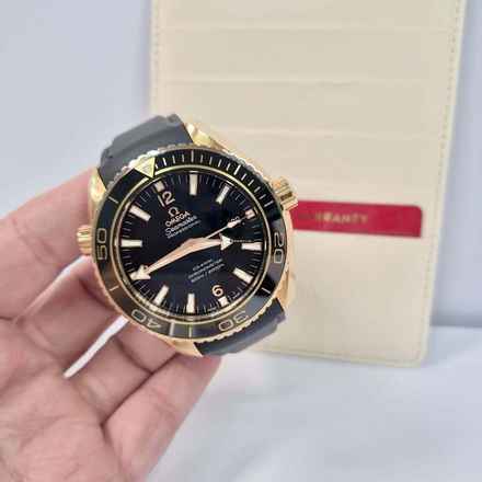  Omega Seamaster Planet Ocean Ouro Rosé 45mm Automático Completo 