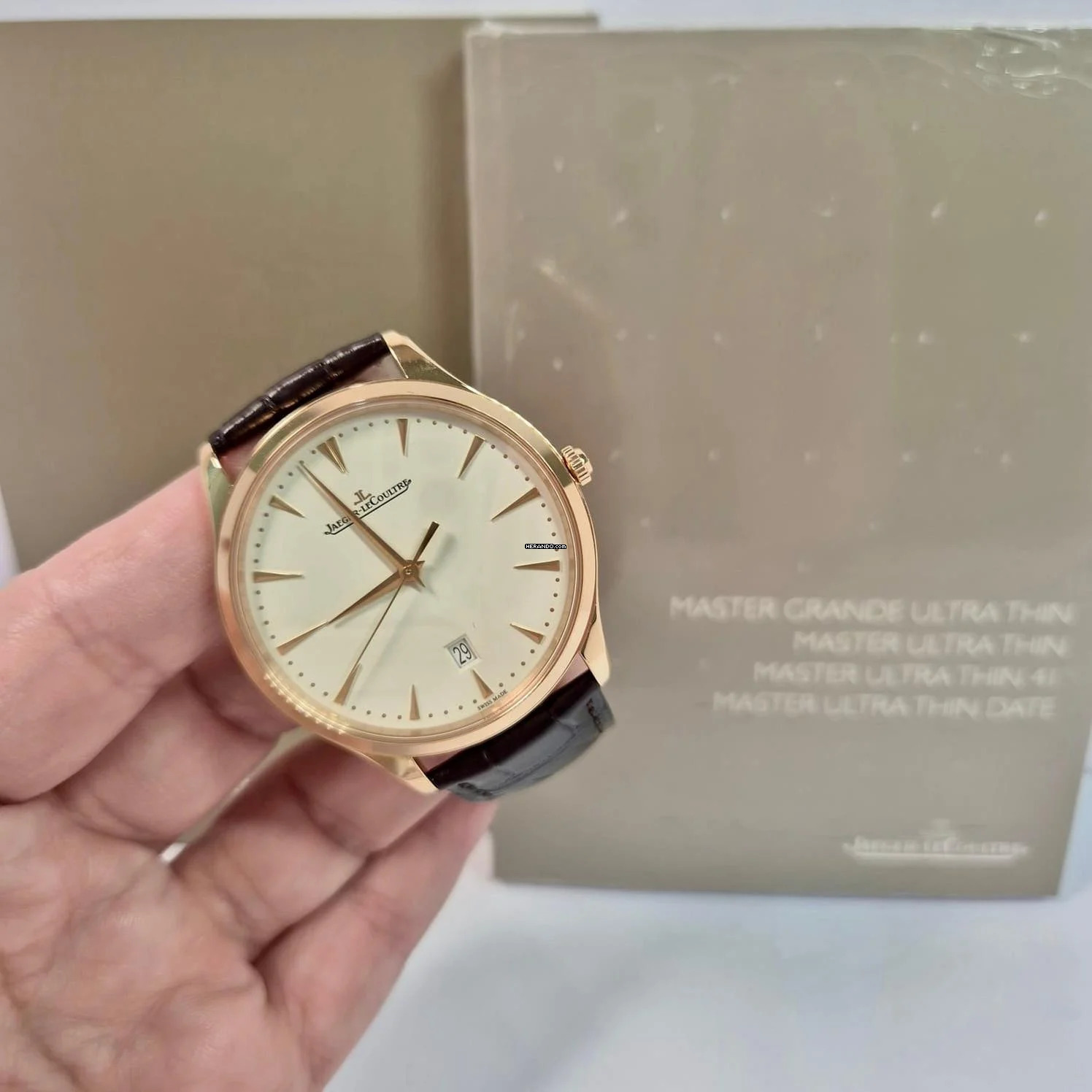 Jaeger-LeCoultre Master Ultra Thin Date Ouro Rosé 40mm Automático Completo