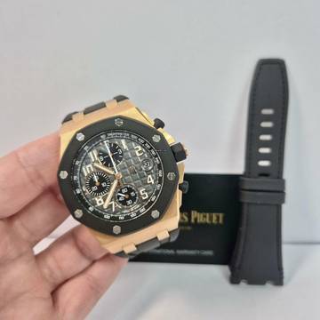  Audemars Piguet Royal Oak Offshore Chronograph Ouro Rosé 2 Pulseiras 42mm Completo 
