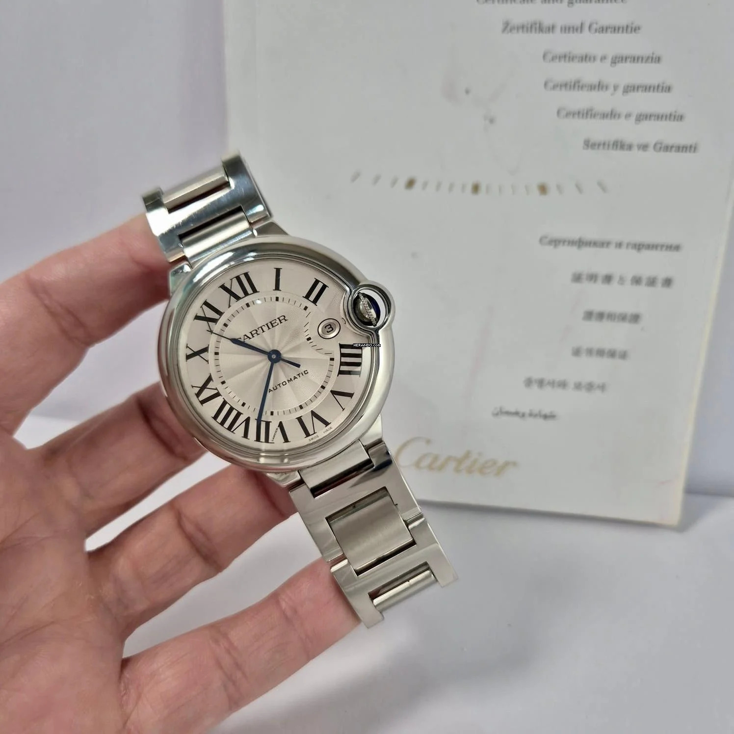 Cartier Ballon Bleu 42mm Full Steel 42mm Automático Completo