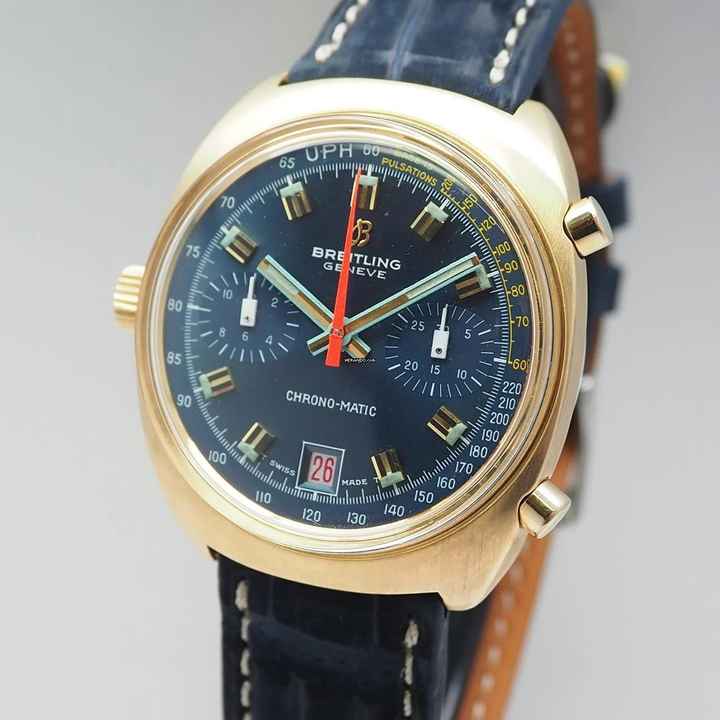  Breitling Chrono-Matic Vintage Chrono-Matic Chronograph Ref.: 2118 solid Gold 18k/750 ULTRA RARE 