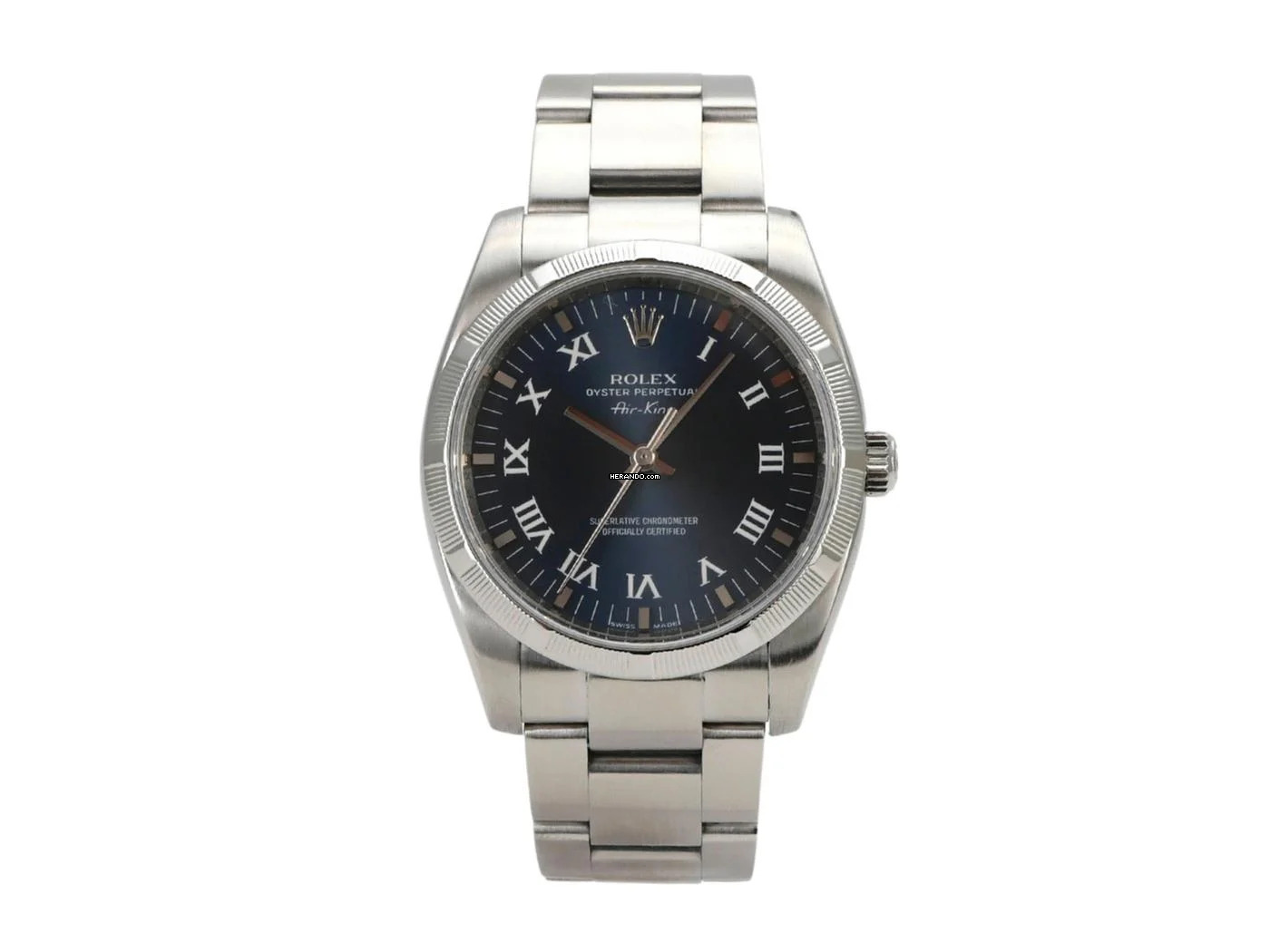 Rolex Oyster Perpetual 34 Blau Römisch 114210