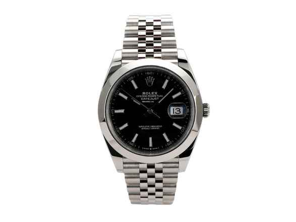  Rolex Datejust 41 Ref. 126300 Edelstahl Schwarz Jubile-Band 