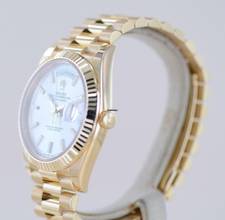 Thumbnail von Rolex Day-Date 40 40mm 18K Gelbgold Silver Index Dial Präsidentband Klassiker Fluted B+P