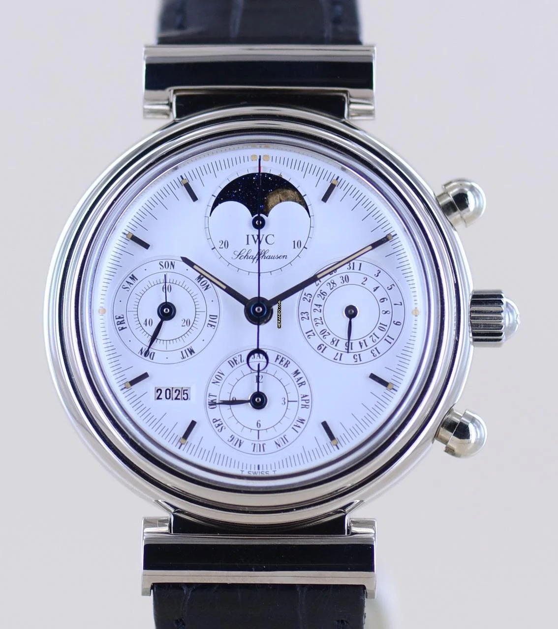 IWC Da Vinci Perpetual Calendar Chronograph 18K Whitegold white Dial 39 mm Ewiger Calendar Dresswatch