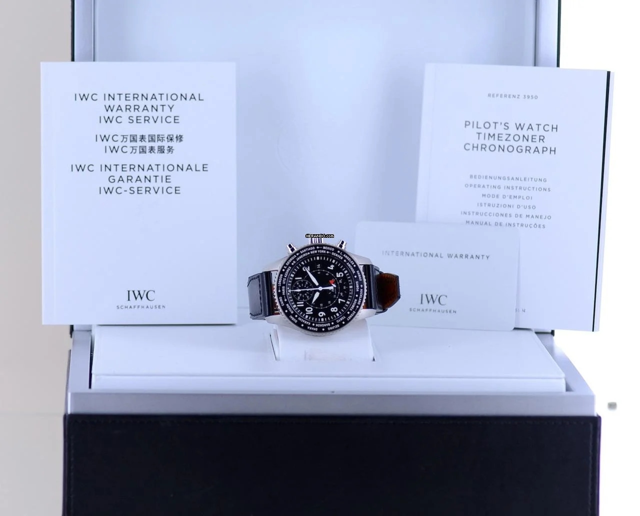 IWC Fliegeruhr Timezoner Chronograph Flyback 46mm ungetragen B+P