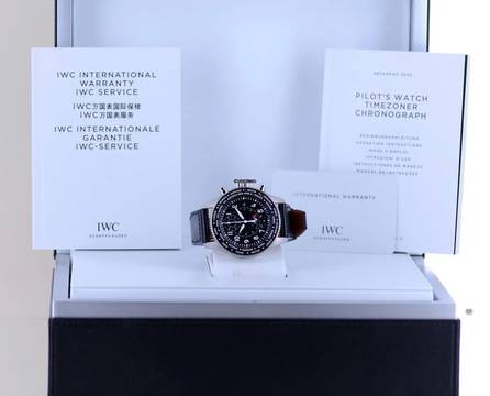  IWC Fliegeruhr Timezoner Chronograph Flyback 46mm ungetragen B+P 