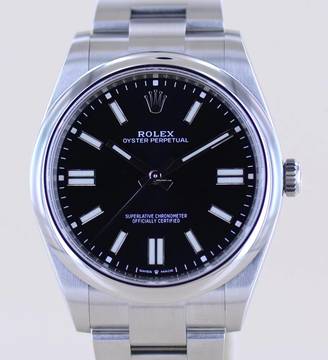  Rolex Oyster Perpetual 41 schwarz Dial Rehaut black 41mm 124300 B+P 