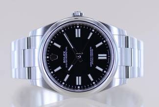 Thumbnail von Rolex Oyster Perpetual 41 schwarz Dial Rehaut black 41mm 124300 B+P