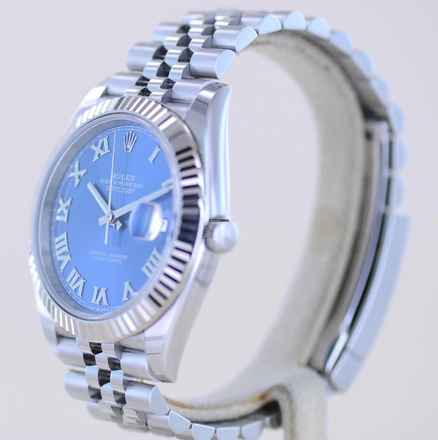  Rolex Datejust 41 Stahl Jubiléband blue roman Dial 41mm B+P 126334 Top 