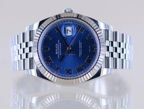 Thumbnail von Rolex Datejust 41 Stahl Jubiléband blue roman Dial 41mm B+P 126334 Top