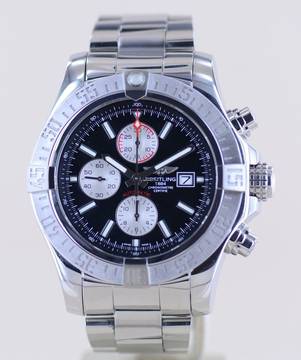  Breitling Super Avenger II Chronograph 48mm Stahl black Dial Automatic B+P Top 