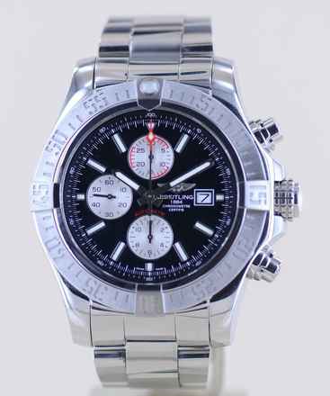  Breitling Super Avenger II Chronograph 48mm Stahl black Dial Automatic B+P Top 