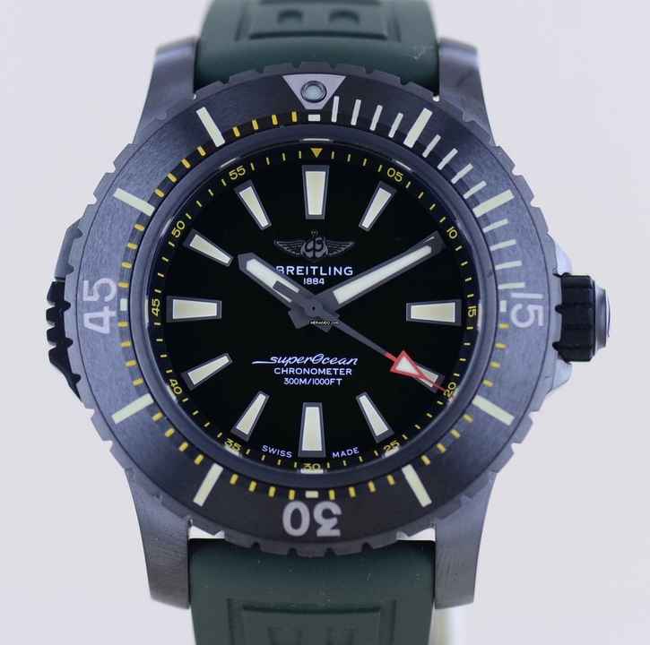  Breitling Superocean 48 Black Titan DLC Taucheruhr 300 Meter green Dial Boutique B+P 