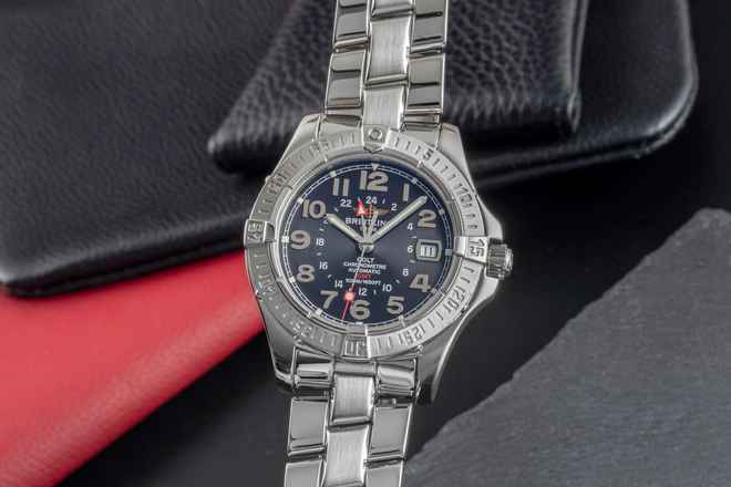  Breitling Colt GMT Black Dial Edelstahl Automatik Herren Ref A32350 Papiere 2010 