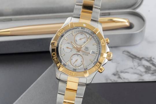  TAG Heuer Aquaracer Chronograph Stahl / vergoldet Automatik Ref. CAF2120.BB0816 