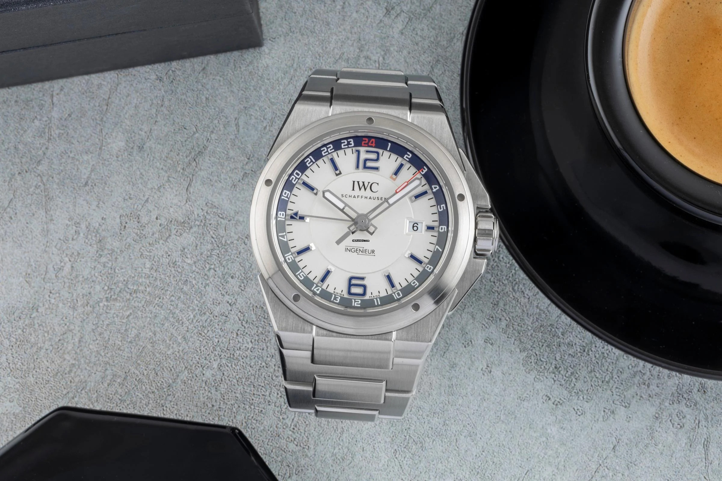 IWC Ingenieur Dual Time Edelstahl Automatik Herrenuhr Ref. IW324404