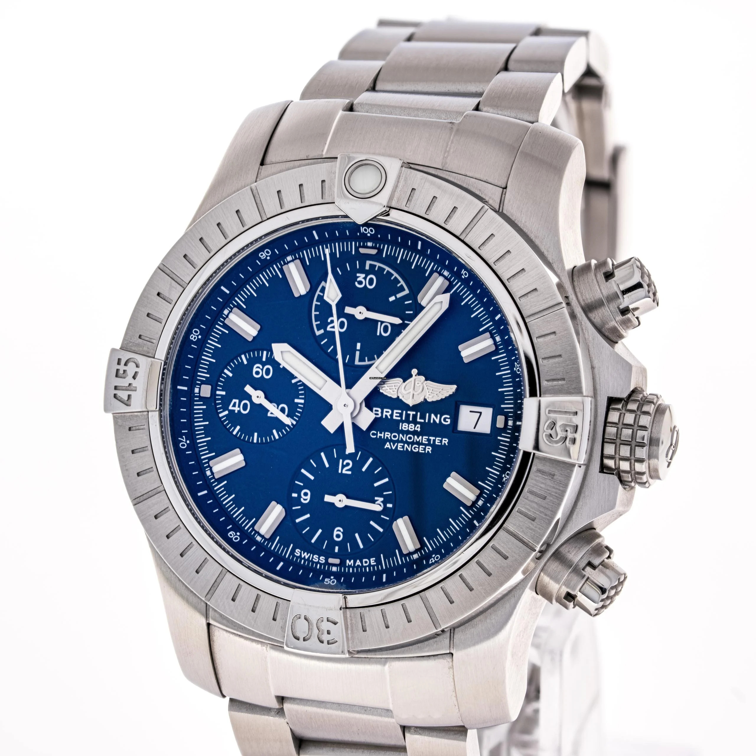 Breitling Avenger Chronograph 43 Blue – A13385101C1A1 – like NEW – 11/2018 Full Set 