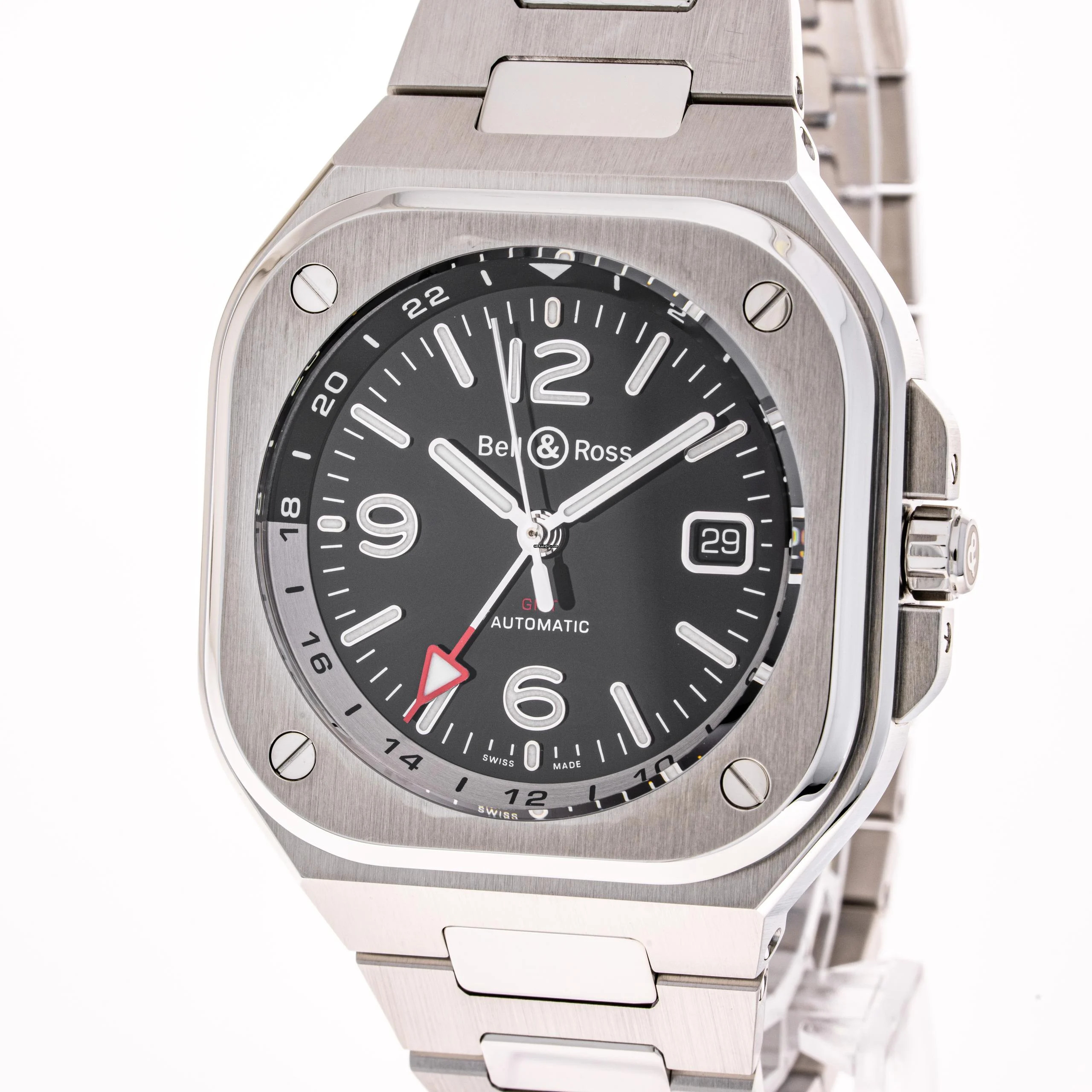  Bell & Ross BR 05 GMT 41 Black – BR05G-BL-ST/SST – like NEW – 12/2022 Full Set 