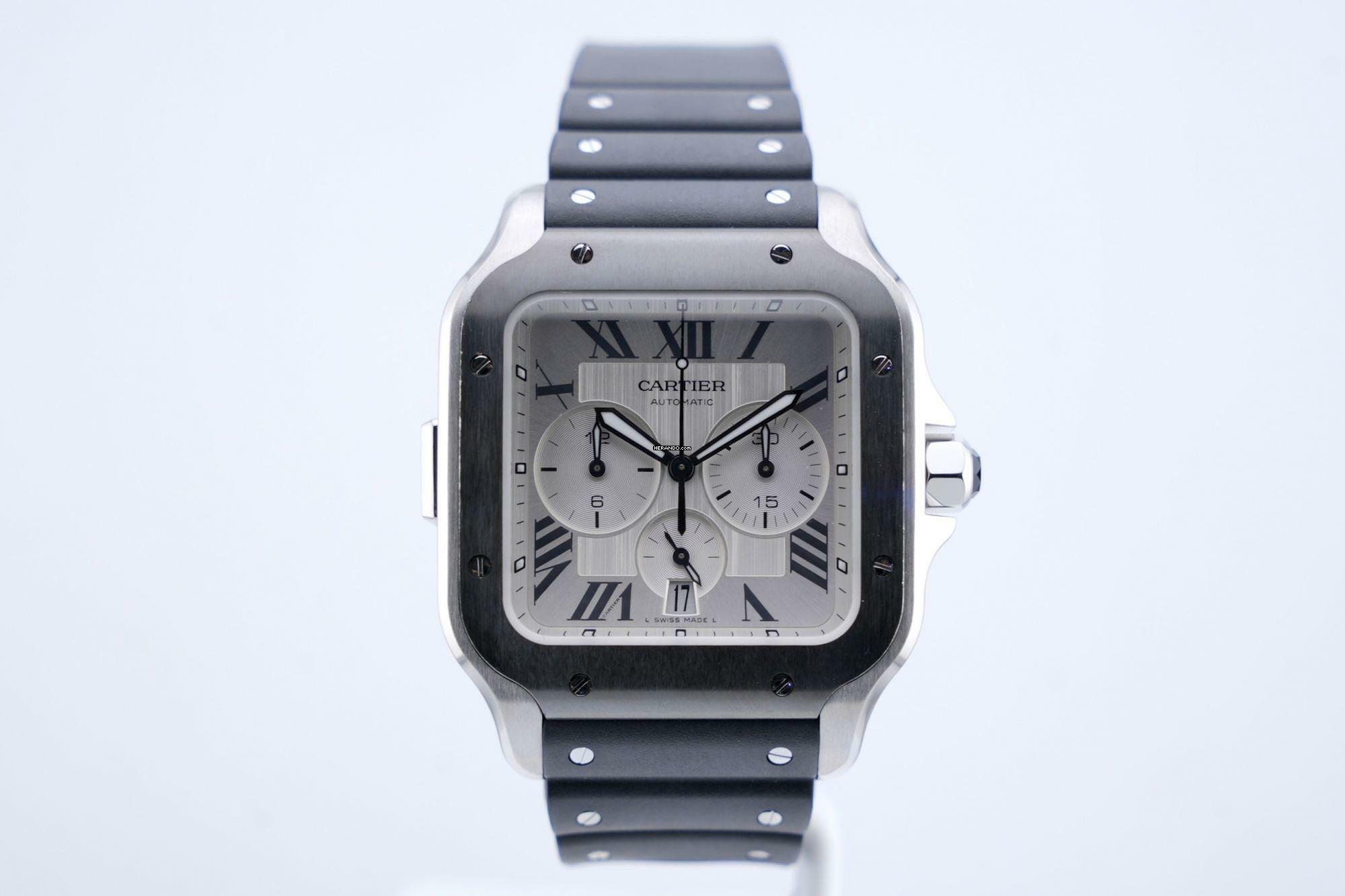 Cartier Santos Chronograph - Additional Leather Strap - Box+Papers WSSA0017 2022