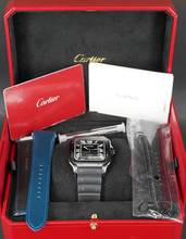 Thumbnail von Cartier Santos De Cartier Black ADLC Steel FULLSET 2x Cartier Straps