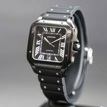 Thumbnail von Cartier Santos De Cartier Black ADLC Steel FULLSET 2x Cartier Straps