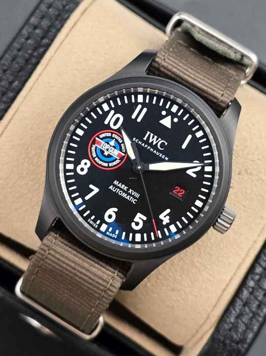  IWC Fliegeruhr Mark Pilot’s Watch Mark XVIII IW324712 Top Gun Edition 'SFTI' Very Good Full Set 4-2022 
