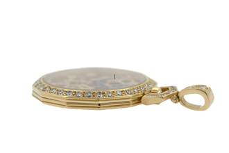 Thumbnail von IWC Pocket Watch Ultra Rare Miniature Pocket Watch 18K Ref. 5607 from 1988 Skeletonized and Hand-engraved