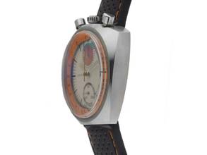 Thumbnail von Carl F. Bucherer Jumbo Bullhead Chronograph Ref.9508.00 1971 Box&Beschreibung sehr gut Vintage