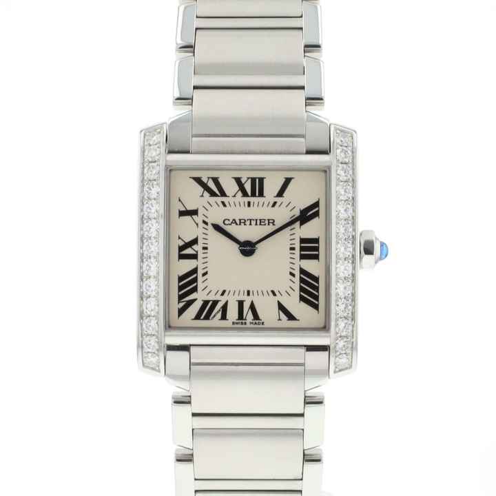  Cartier Tank Française Steel MM Diamonds 