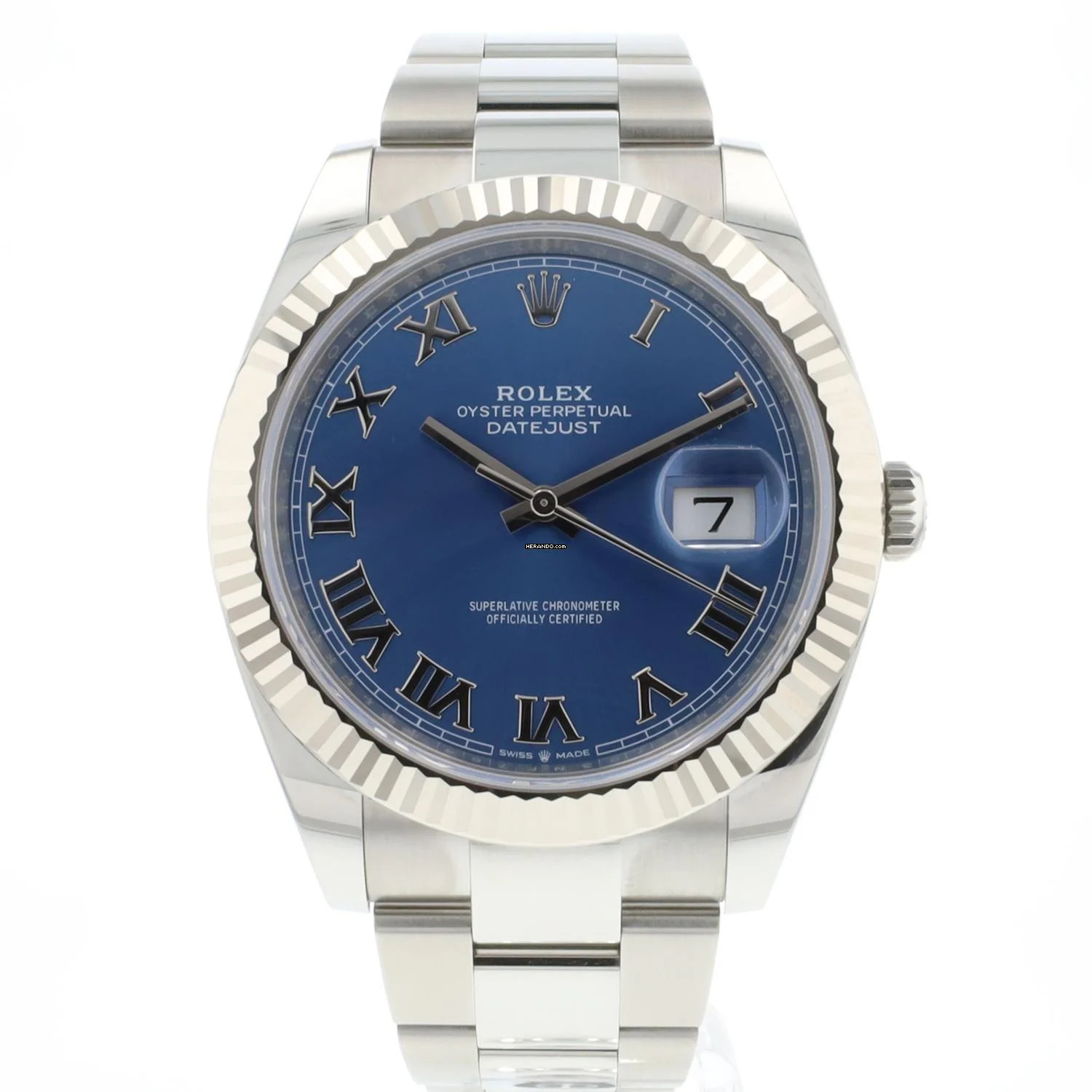 Rolex Datejust 41 Fluted Oyster Azzuro Blue Roman Dial NEW '25