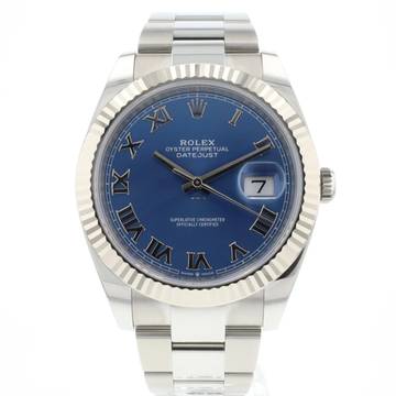  Rolex Datejust 41 Fluted Oyster Azzuro Blue Roman Dial NEW '25 