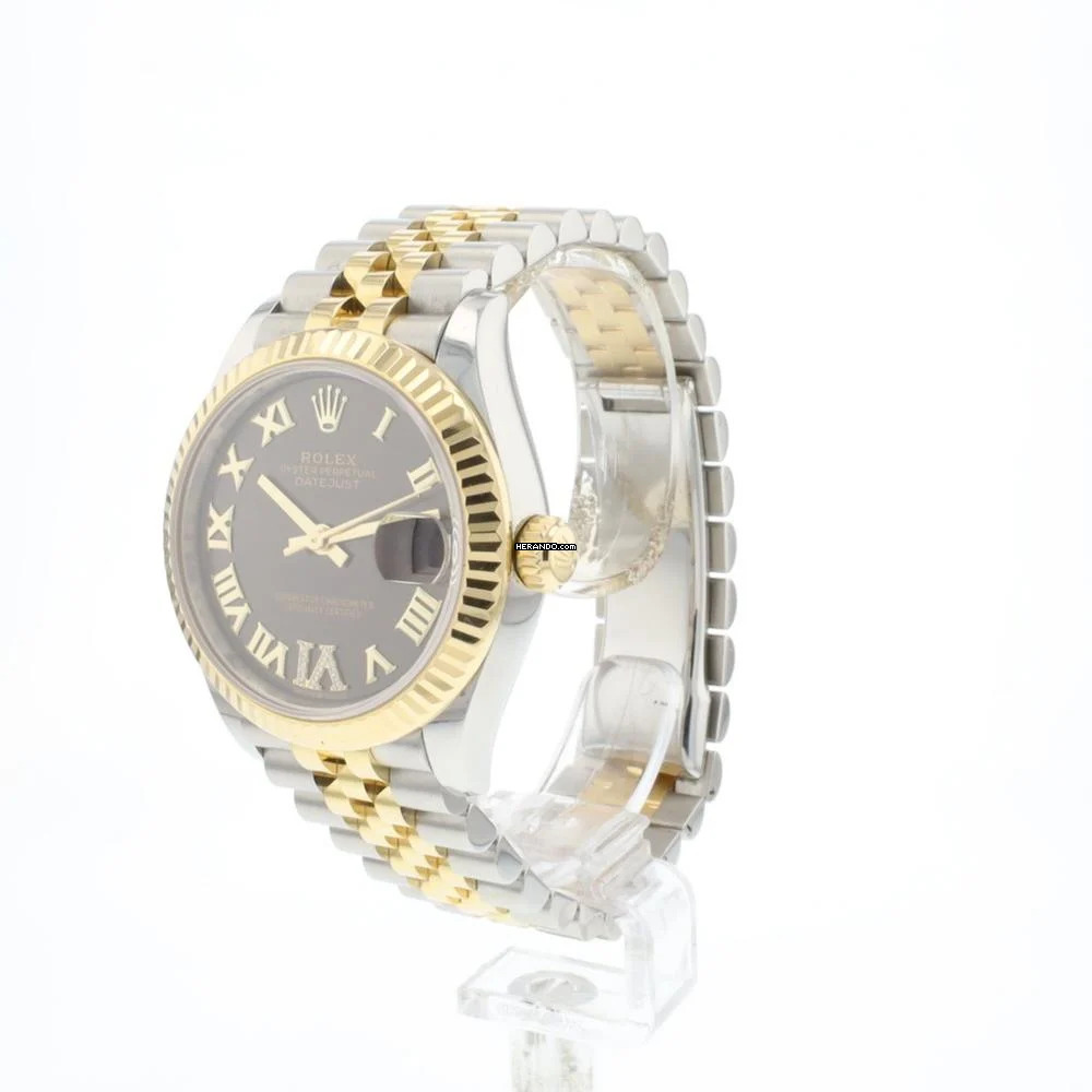 Rolex Datejust 31 Steel / Gold Jubilee Fluted Grey Roman Diamond Dial
