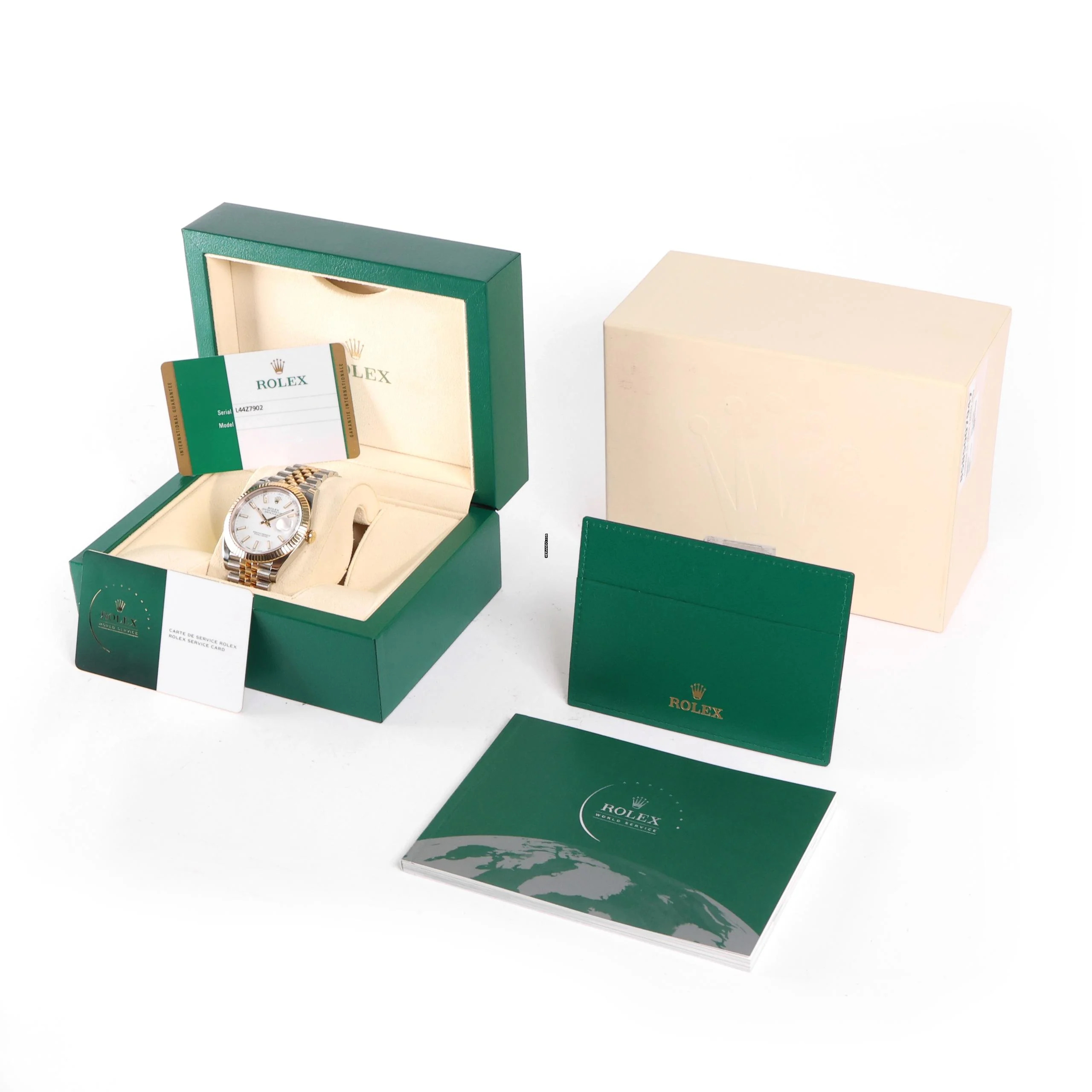 Rolex Datejust 41 Steel/Gold Jubilee Fluted White Dial Service '25