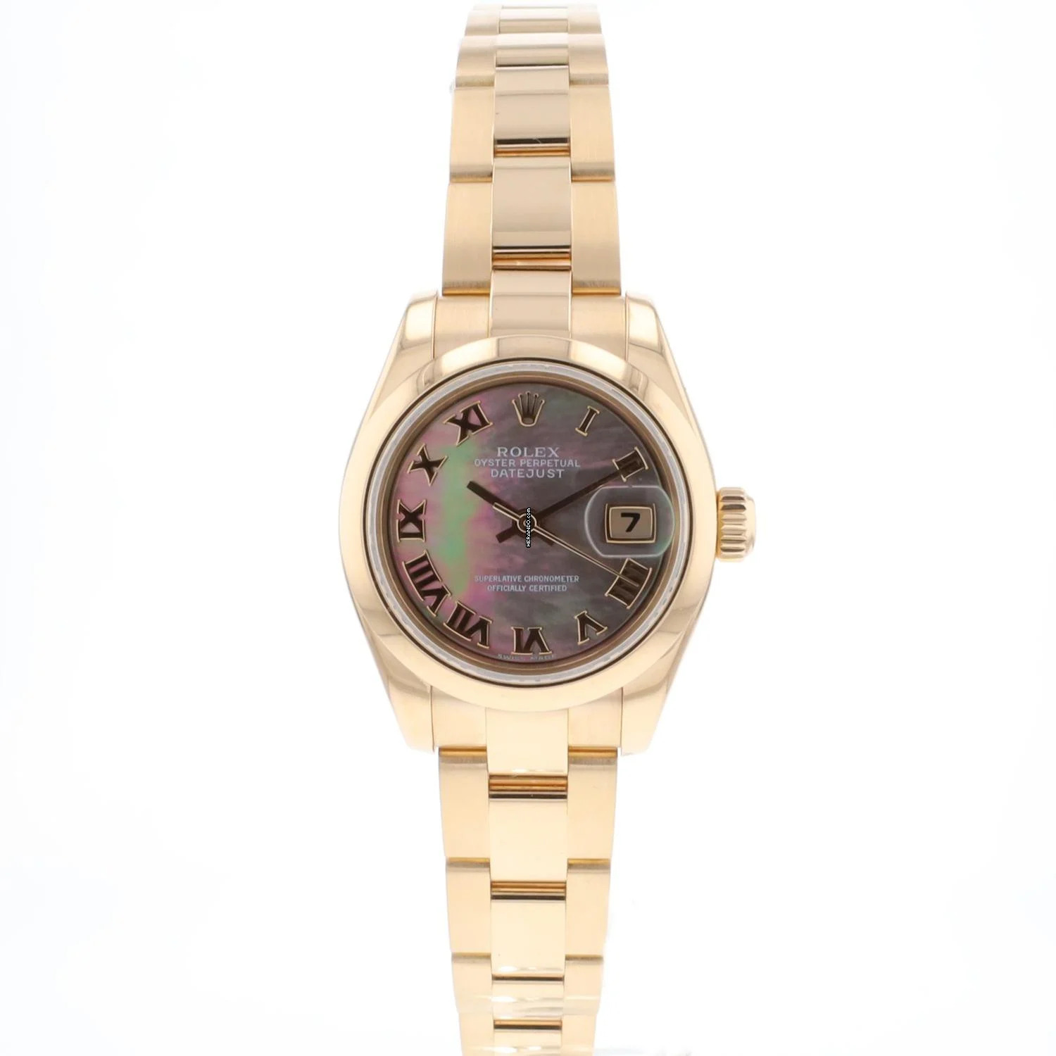  Rolex Lady-Datejust 26 Everose Gold Oyster Smooth Roman MoP Dial 