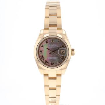  Rolex Lady-Datejust 26 Everose Gold Oyster Smooth Roman MoP Dial 