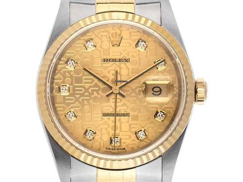  Rolex Datejust 36 Jubilée Diamanten Ref.16233 1995 Box&Beschreibung sehr gut Vintage 