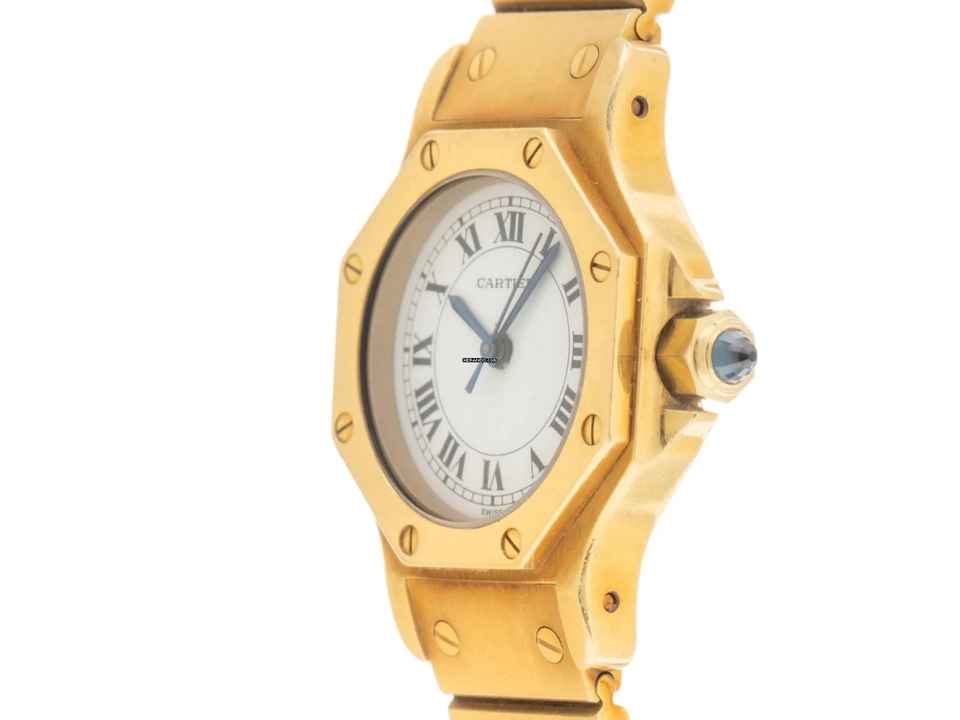  Cartier Santos Octagon PM kleines Modell Ref.0906 1980 original Box sehr gut Vintage 