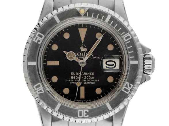  Rolex Submariner Date MK1 Matte Dial flat 4 Ref.1680 1977 Full Set sehr gut Vintage 