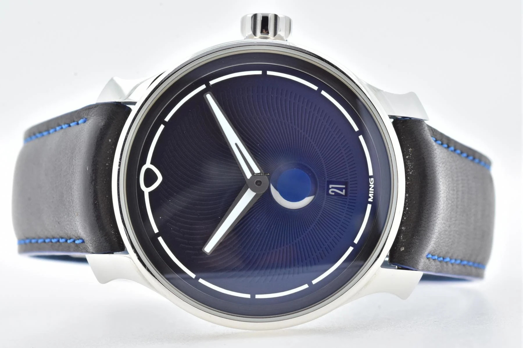 Ming 37.05 Moonphase Blue Dial