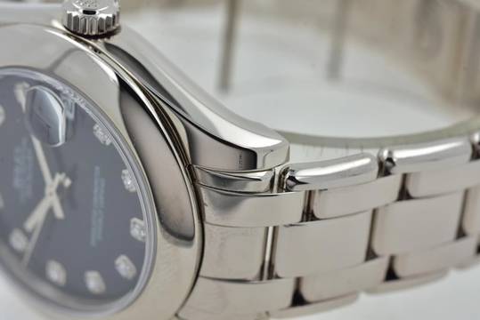  Rolex Lady-Datejust Pearlmaster Oyster Pearlmaster 18k White Gold Factory Diamond Dial 81209 34mm LC100 