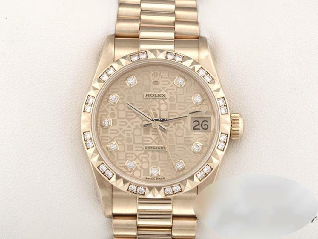 Rolex Datejust 31mm Gelbgold 750 1999 Diamanten Brillanten Automatik Gold Damen